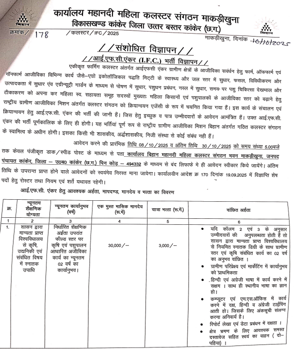 Kanker IFC Anchor Recruitment 2025