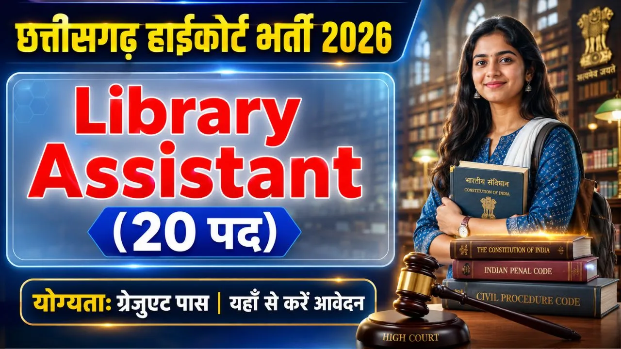 CG High Court Library Assistant Recruitment 2026: बिलासपुर हाईकोर्ट लाइब्रेरी असिस्टेंट के 20 पदों पर सरकारी नौकरी 1 CG High Court Library Assistant Recruitment 2026