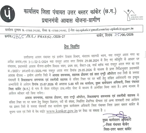 Kanker Zila Panchayat Bharti 2026